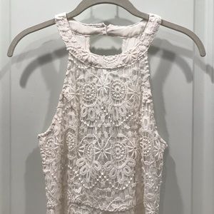 White Laced Halter Dress